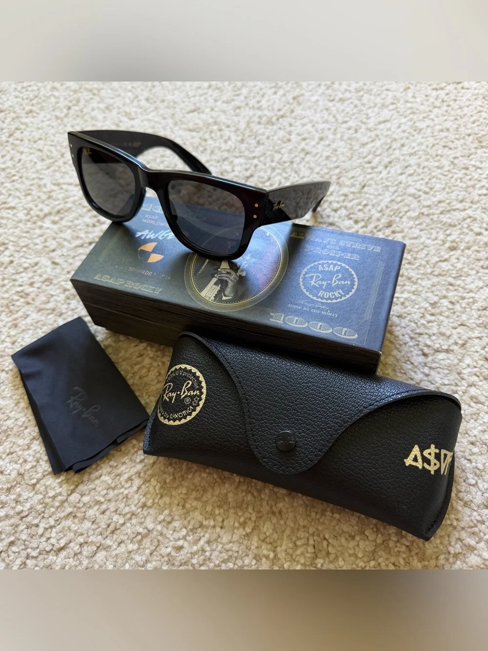 RAY BAN x ASAP ROCKY Mega Wayfarer - Blacked Out Collection - Picture 1 of 4